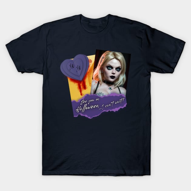 See you Halloween letter mesage Bride of Chucky 2 T-Shirt by PixelkaArt